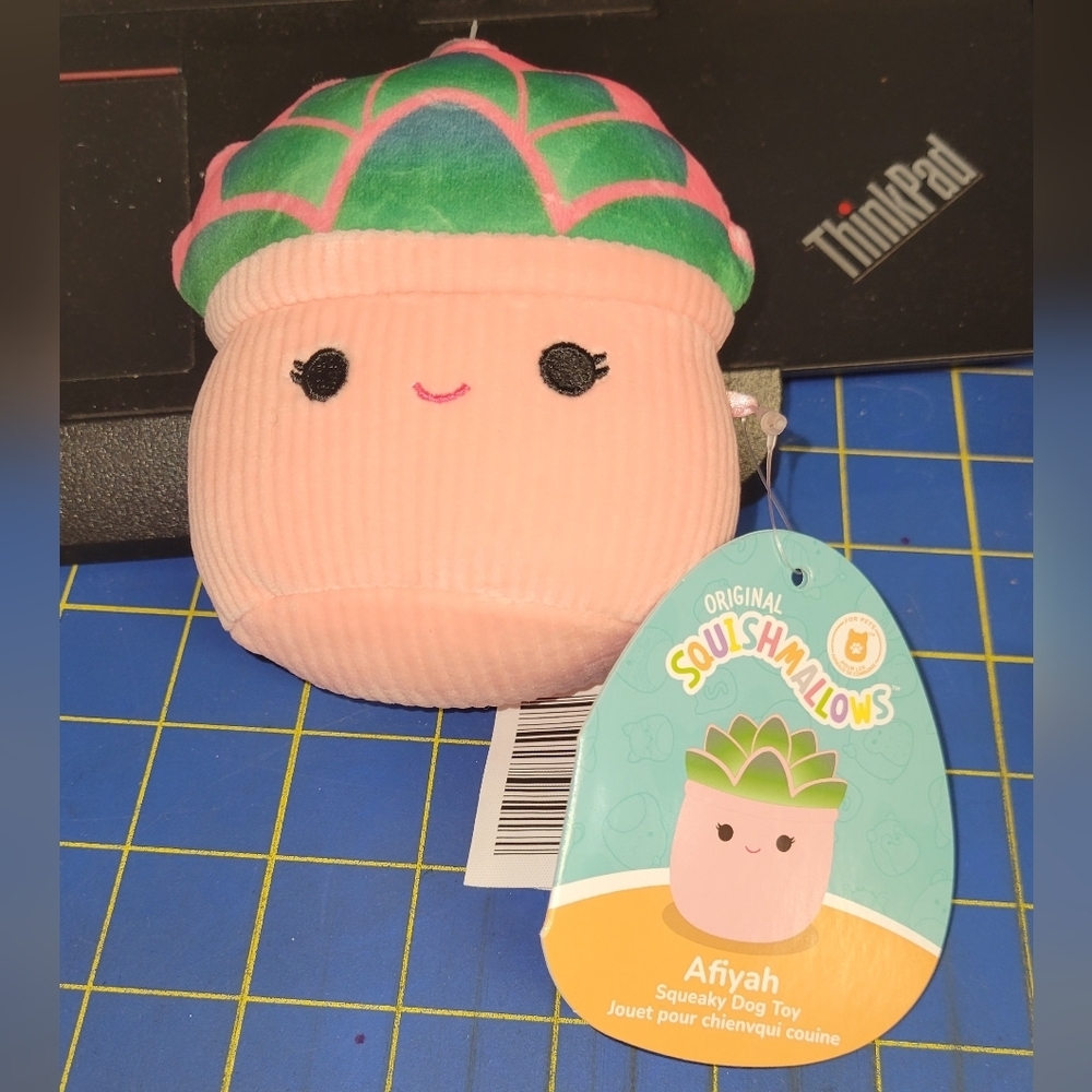 Squishmallows Plush Afiyah Squeaky Dog Toy 4" X 3" New